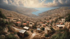 A complex and captivating image that evokes the resilience of Lebanon, a country that has faced numerous challenges over the years. The image should convey both the strength and determination of the L